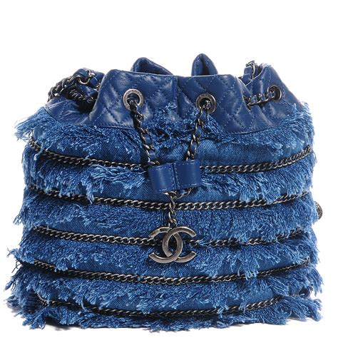 chanel denim bucket bag